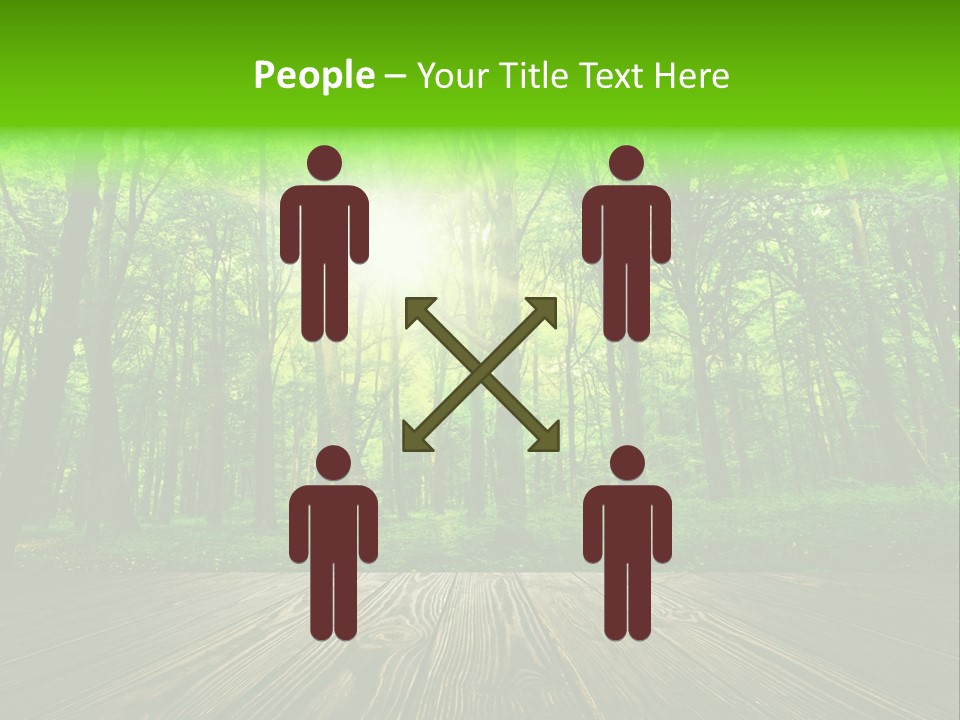 A Wooden Deck In A Forest With The Sun Shining Through The Trees PowerPoint Template