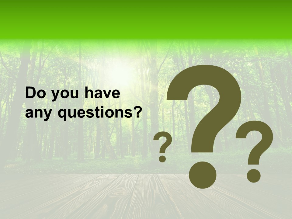 A Wooden Deck In A Forest With The Sun Shining Through The Trees PowerPoint Template