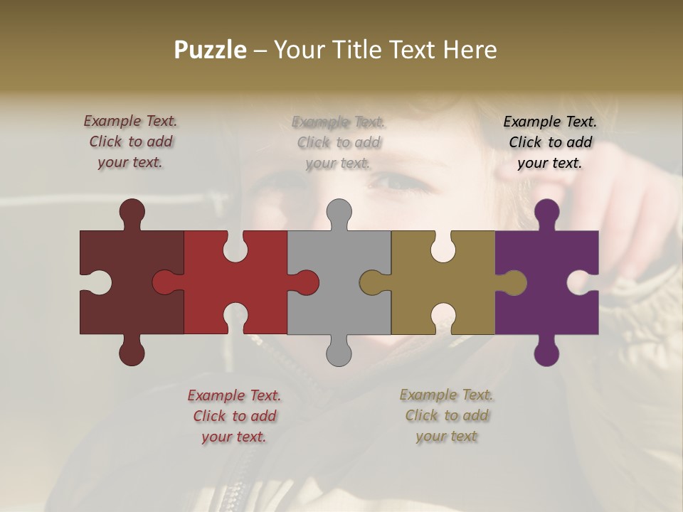 A Young Boy Is Smiling And Pointing At The Camera PowerPoint Template