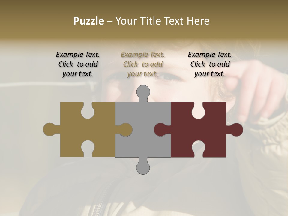 A Young Boy Is Smiling And Pointing At The Camera PowerPoint Template