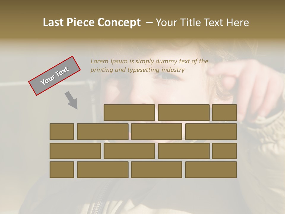 A Young Boy Is Smiling And Pointing At The Camera PowerPoint Template