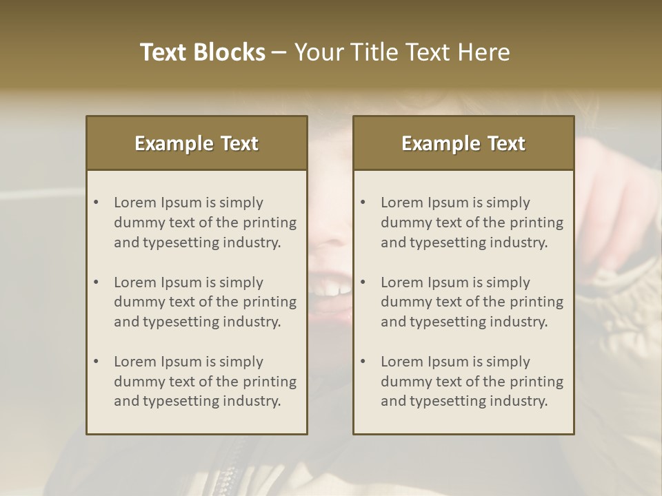 A Young Boy Is Smiling And Pointing At The Camera PowerPoint Template