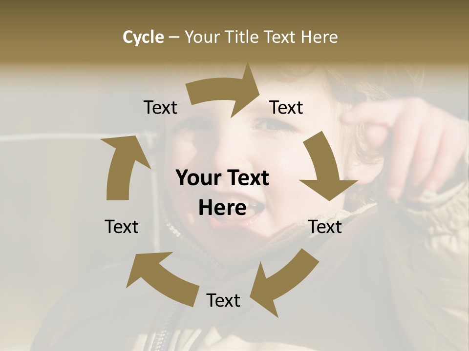 A Young Boy Is Smiling And Pointing At The Camera PowerPoint Template