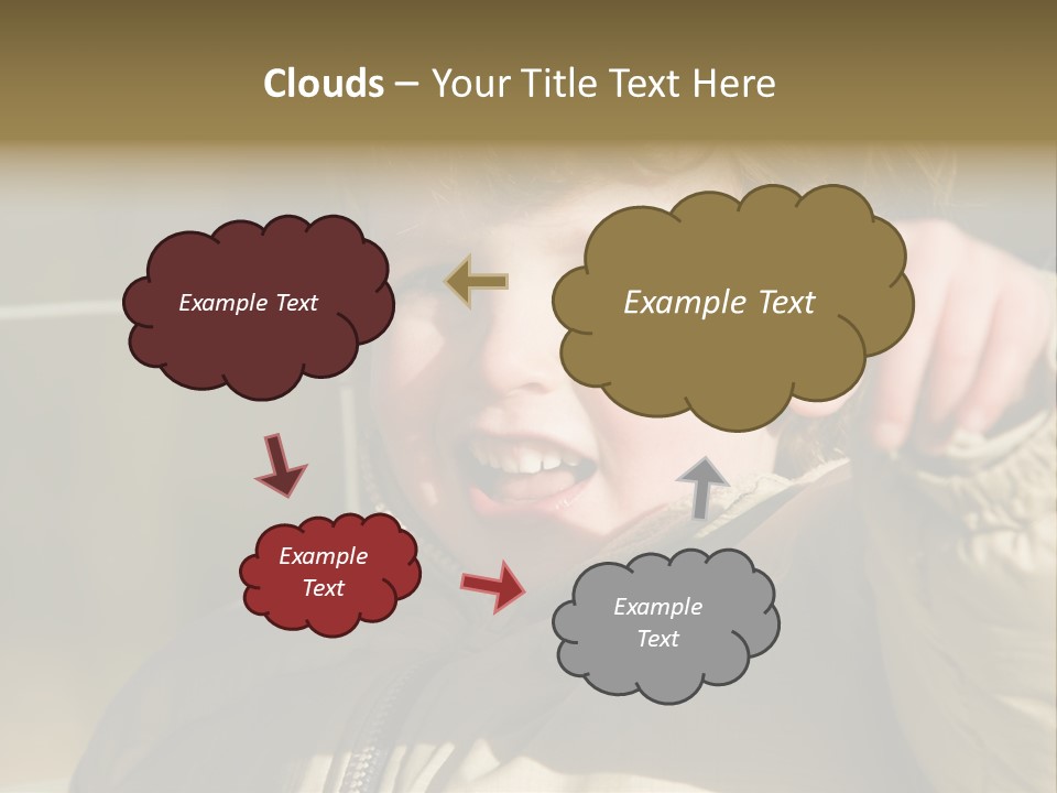 A Young Boy Is Smiling And Pointing At The Camera PowerPoint Template