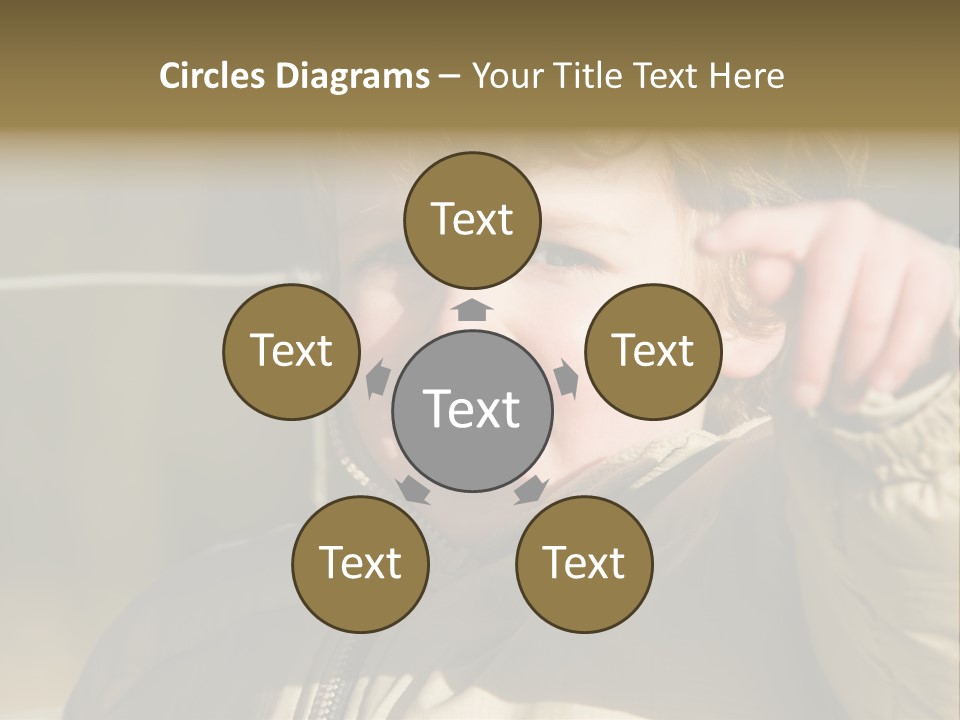 A Young Boy Is Smiling And Pointing At The Camera PowerPoint Template