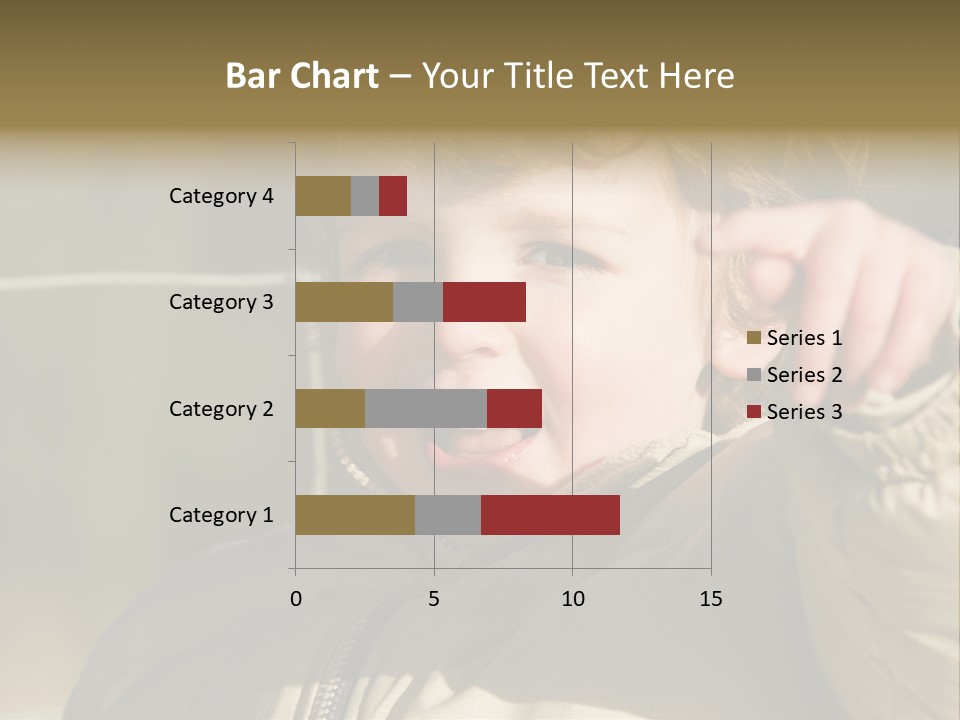 A Young Boy Is Smiling And Pointing At The Camera PowerPoint Template