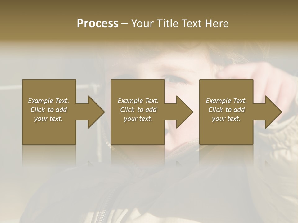A Young Boy Is Smiling And Pointing At The Camera PowerPoint Template