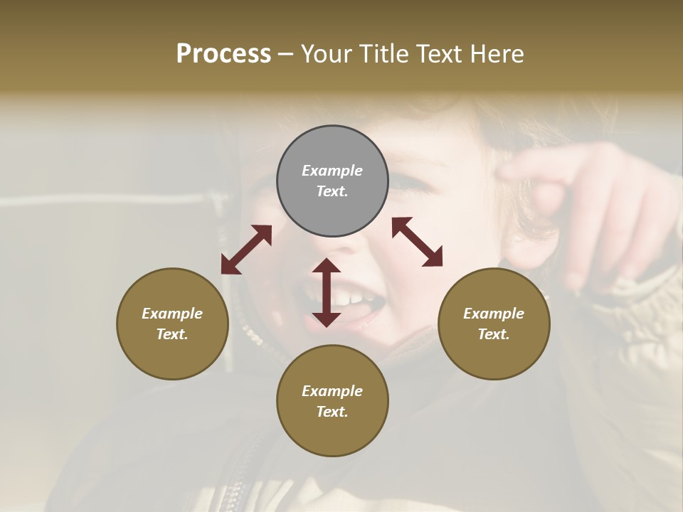 A Young Boy Is Smiling And Pointing At The Camera PowerPoint Template