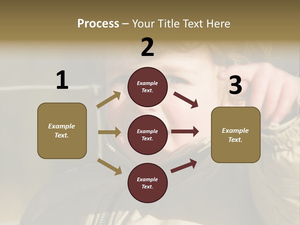 A Young Boy Is Smiling And Pointing At The Camera PowerPoint Template