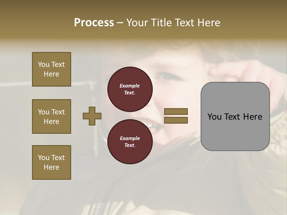 A Young Boy Is Smiling And Pointing At The Camera PowerPoint Template