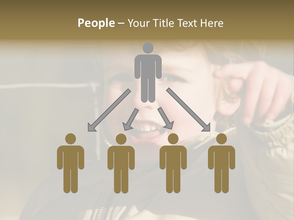 A Young Boy Is Smiling And Pointing At The Camera PowerPoint Template