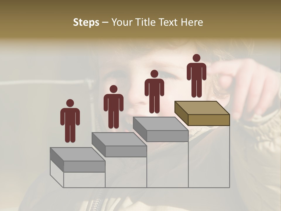 A Young Boy Is Smiling And Pointing At The Camera PowerPoint Template