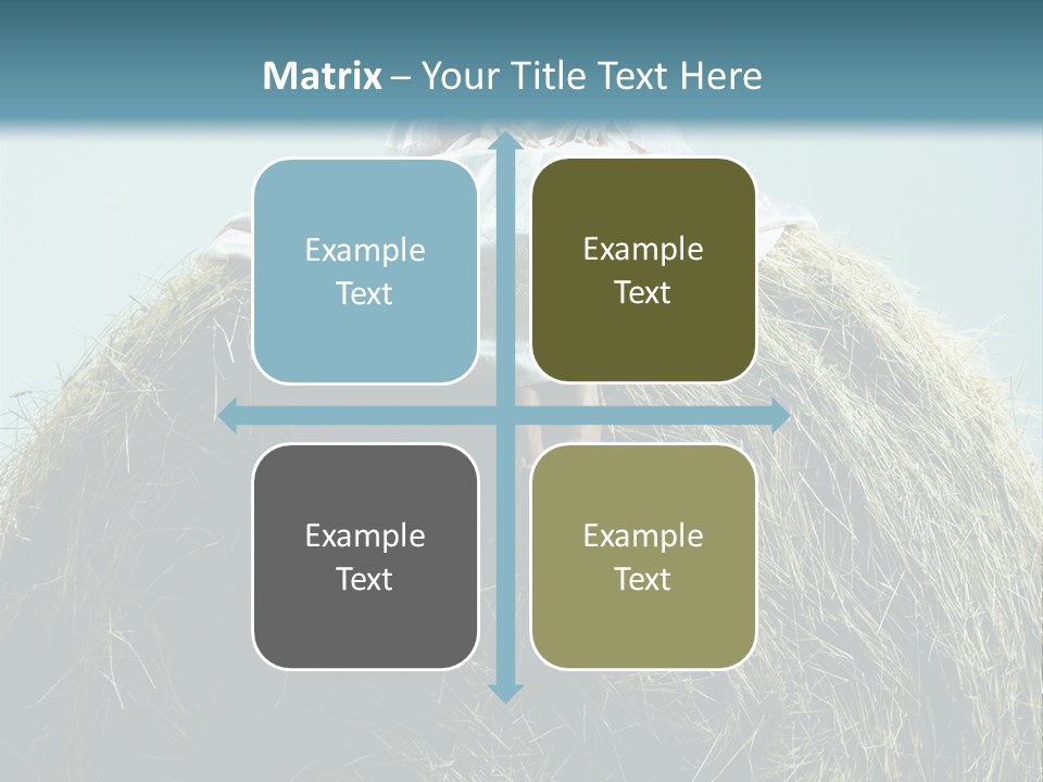 A Woman Sitting On Top Of A Pile Of Hay PowerPoint Template