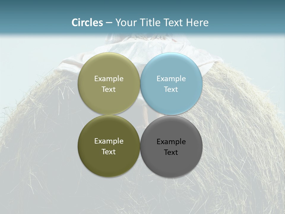 A Woman Sitting On Top Of A Pile Of Hay PowerPoint Template