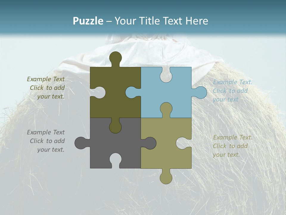 A Woman Sitting On Top Of A Pile Of Hay PowerPoint Template