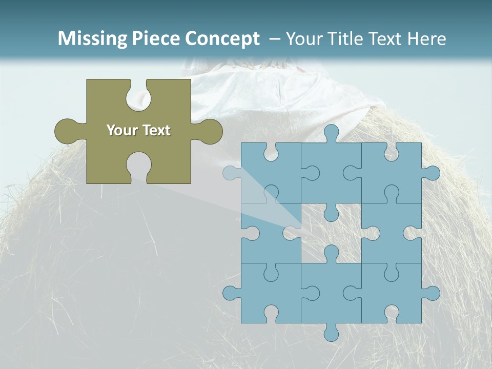 A Woman Sitting On Top Of A Pile Of Hay PowerPoint Template