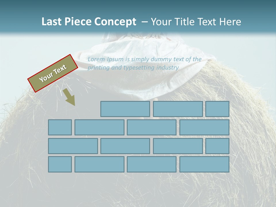 A Woman Sitting On Top Of A Pile Of Hay PowerPoint Template