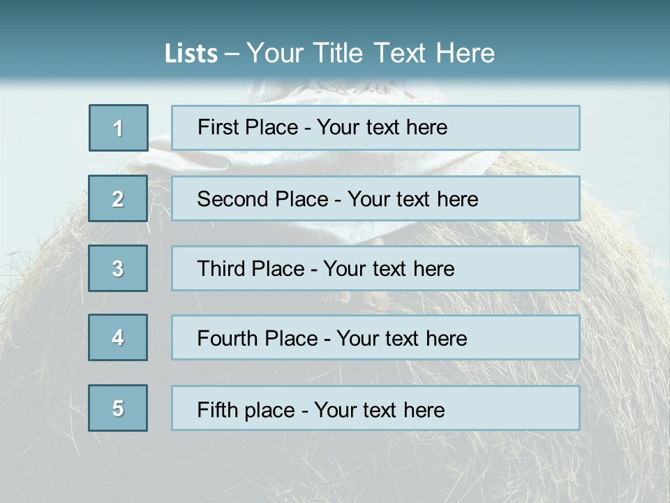 A Woman Sitting On Top Of A Pile Of Hay PowerPoint Template