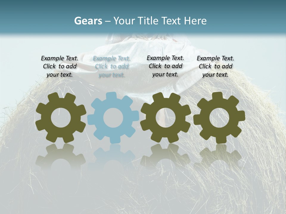 A Woman Sitting On Top Of A Pile Of Hay PowerPoint Template