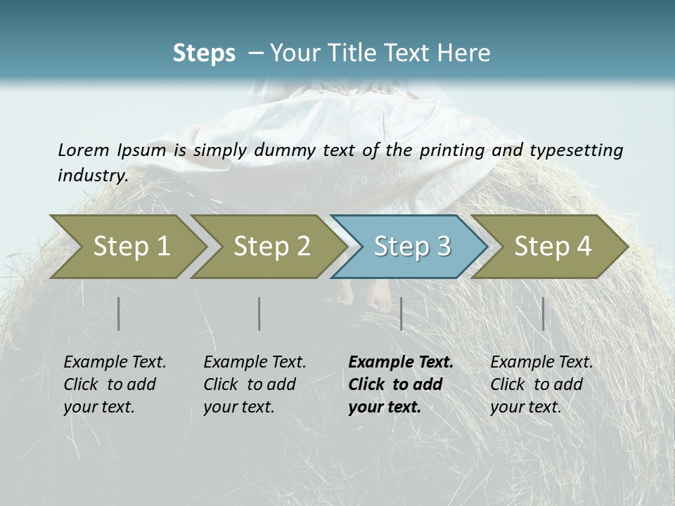 A Woman Sitting On Top Of A Pile Of Hay PowerPoint Template