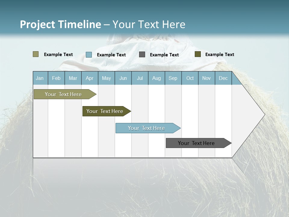 A Woman Sitting On Top Of A Pile Of Hay PowerPoint Template