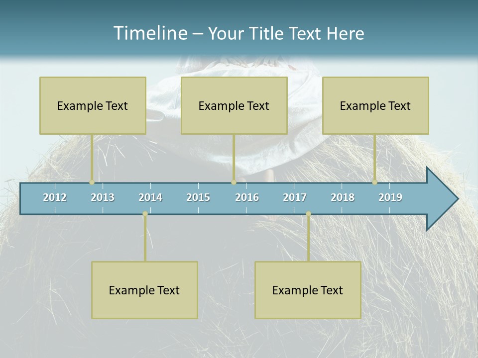 A Woman Sitting On Top Of A Pile Of Hay PowerPoint Template