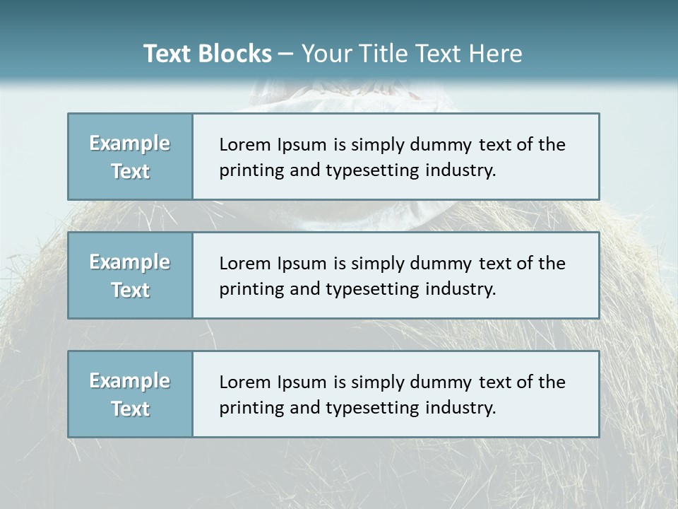 A Woman Sitting On Top Of A Pile Of Hay PowerPoint Template
