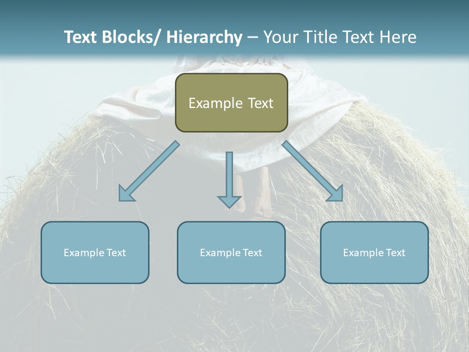 A Woman Sitting On Top Of A Pile Of Hay PowerPoint Template