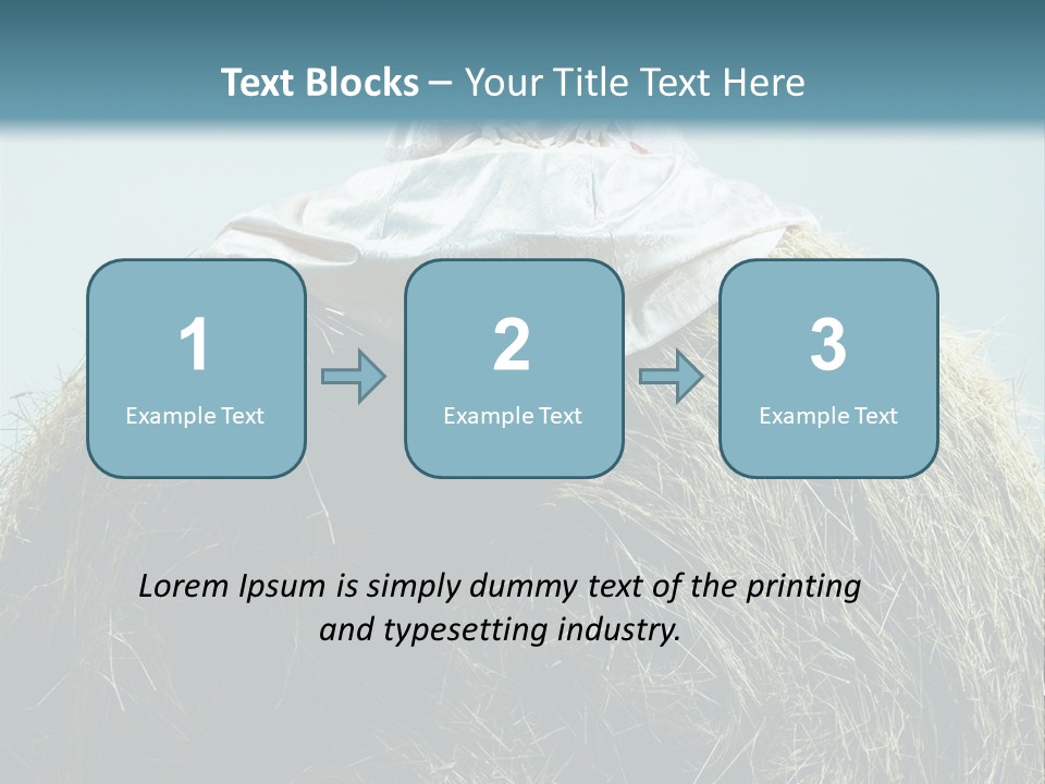 A Woman Sitting On Top Of A Pile Of Hay PowerPoint Template