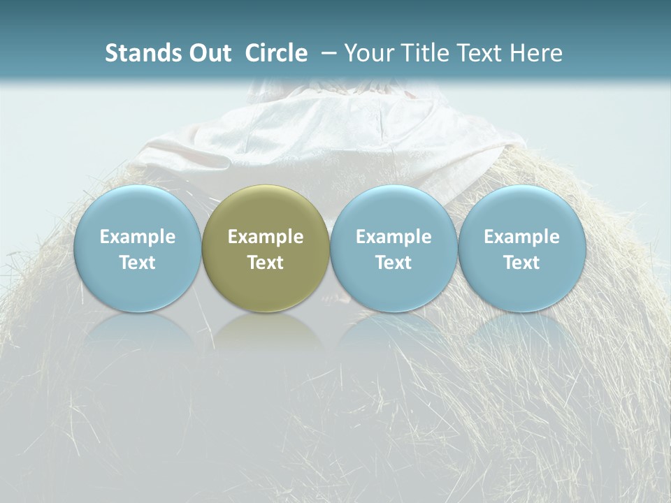 A Woman Sitting On Top Of A Pile Of Hay PowerPoint Template