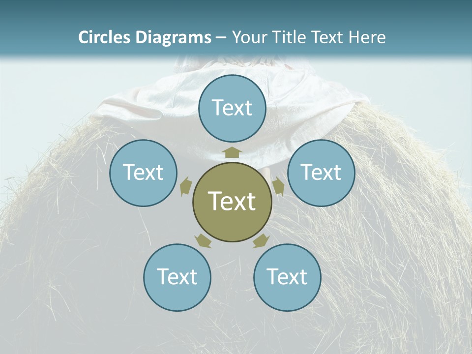 A Woman Sitting On Top Of A Pile Of Hay PowerPoint Template