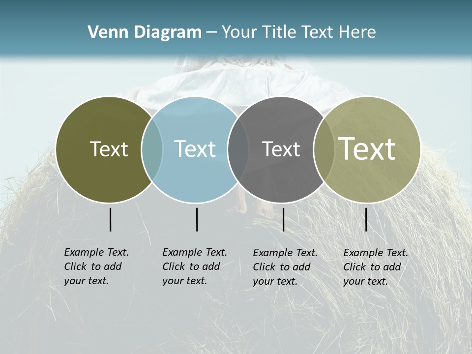 A Woman Sitting On Top Of A Pile Of Hay PowerPoint Template