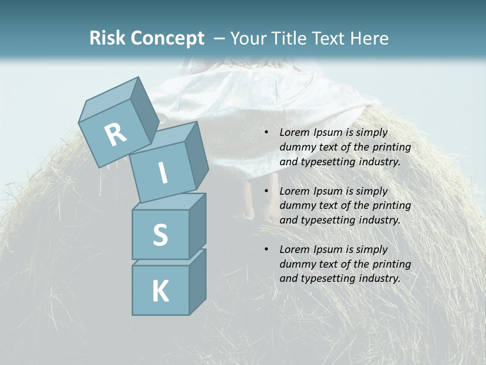 A Woman Sitting On Top Of A Pile Of Hay PowerPoint Template