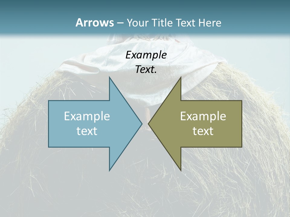 A Woman Sitting On Top Of A Pile Of Hay PowerPoint Template