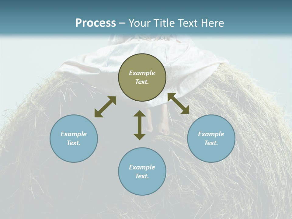 A Woman Sitting On Top Of A Pile Of Hay PowerPoint Template