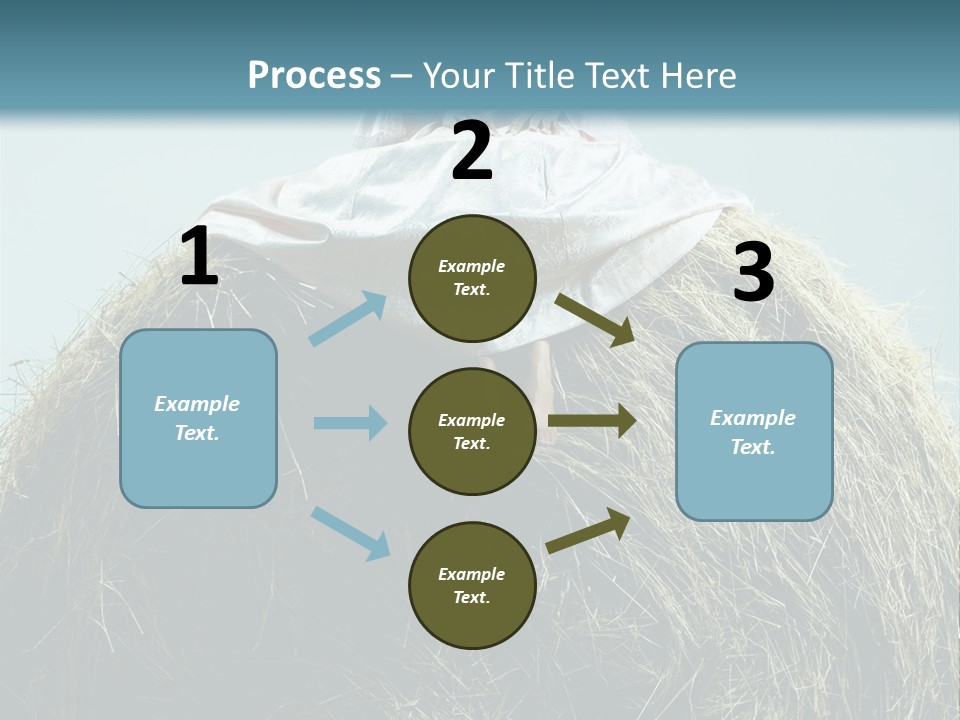 A Woman Sitting On Top Of A Pile Of Hay PowerPoint Template