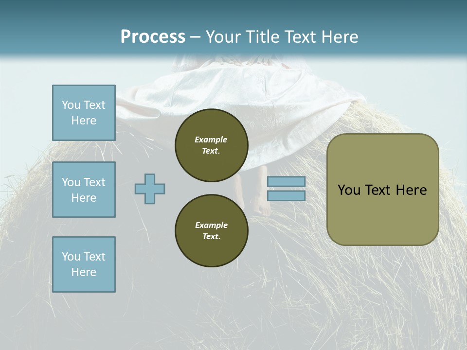 A Woman Sitting On Top Of A Pile Of Hay PowerPoint Template