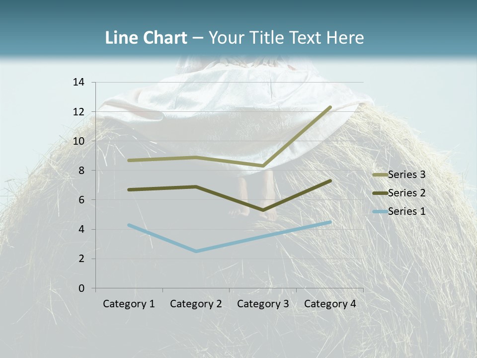 A Woman Sitting On Top Of A Pile Of Hay PowerPoint Template