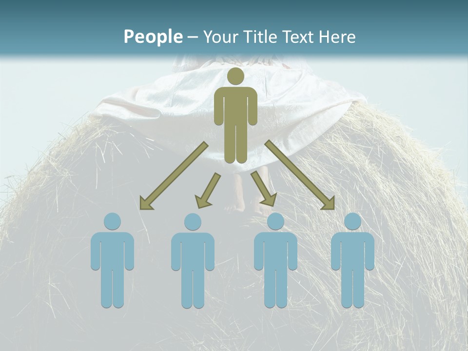 A Woman Sitting On Top Of A Pile Of Hay PowerPoint Template