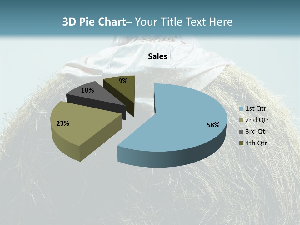 A Woman Sitting On Top Of A Pile Of Hay PowerPoint Template