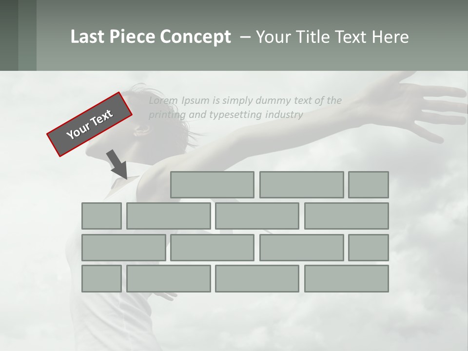 A Woman Reaching Up Into The Sky With Her Arms Outstretched PowerPoint Template
