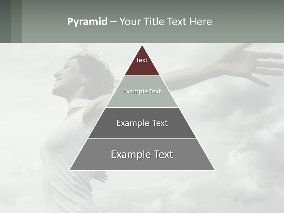 A Woman Reaching Up Into The Sky With Her Arms Outstretched PowerPoint Template