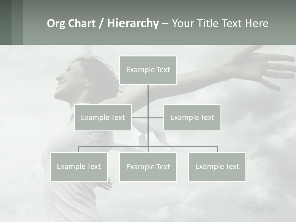 A Woman Reaching Up Into The Sky With Her Arms Outstretched PowerPoint Template