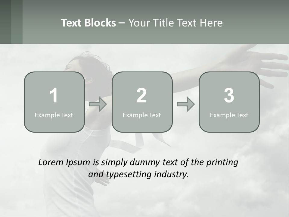 A Woman Reaching Up Into The Sky With Her Arms Outstretched PowerPoint Template