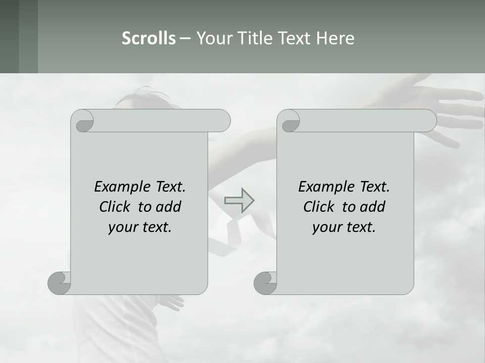 A Woman Reaching Up Into The Sky With Her Arms Outstretched PowerPoint Template