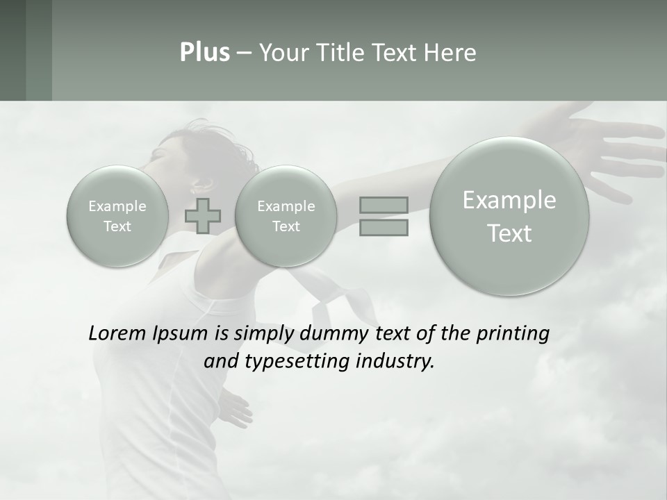 A Woman Reaching Up Into The Sky With Her Arms Outstretched PowerPoint Template