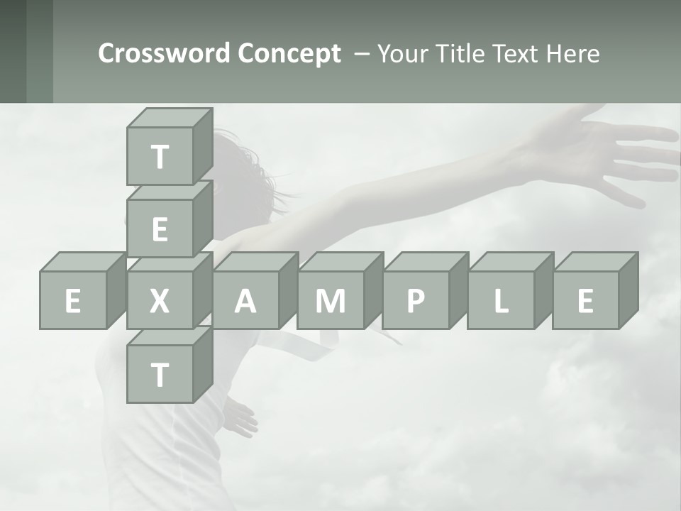 A Woman Reaching Up Into The Sky With Her Arms Outstretched PowerPoint Template