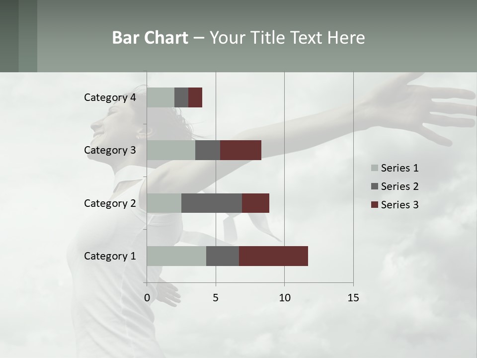 A Woman Reaching Up Into The Sky With Her Arms Outstretched PowerPoint Template