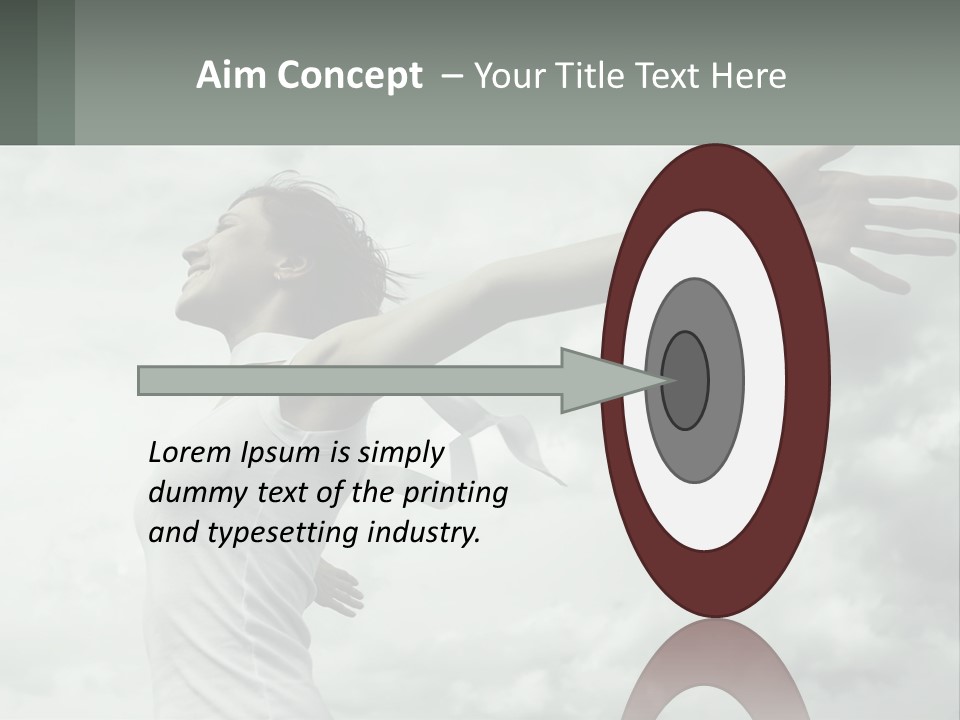 A Woman Reaching Up Into The Sky With Her Arms Outstretched PowerPoint Template