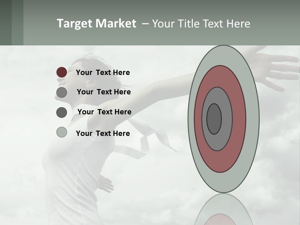 A Woman Reaching Up Into The Sky With Her Arms Outstretched PowerPoint Template